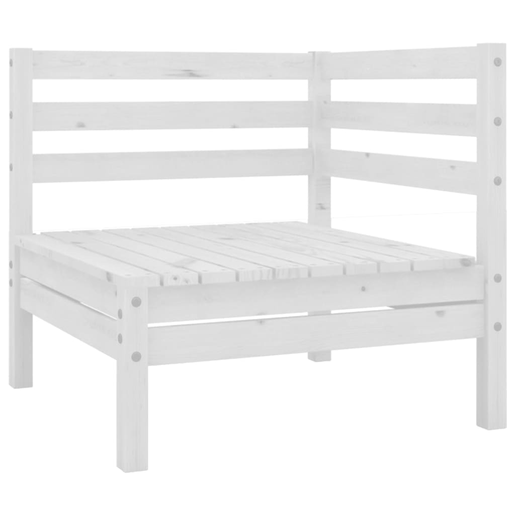 12-tlg. Garten-Lounge-Set Weiss Massivholz Kiefer